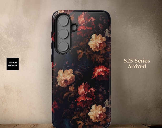 Dark Academia chic Floral iPhone, Samsung S25 S24 S23 Phone Case 16 15 14 13 11 S25 S24 S23 Pro Max Plus, Victorian Gothic, Gift Her