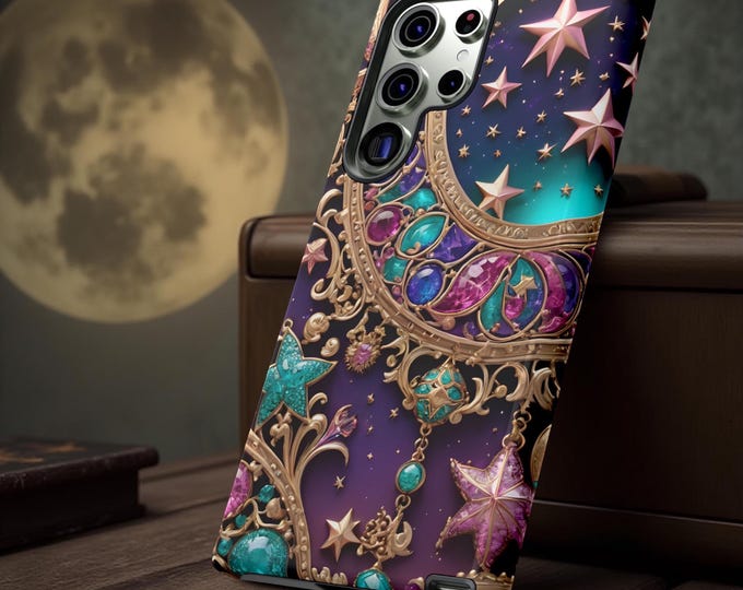Celestial Moon Stars Jewels Samsung Galaxy Phone Case