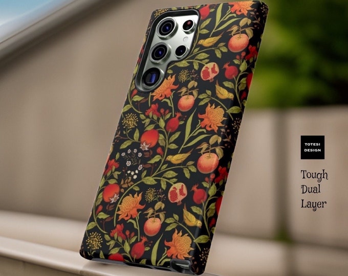 Dark Fruits Floral Foliage Botanical Nature Tough Case iPhone Samsung Google | Vintage Style | Glossy Matte
