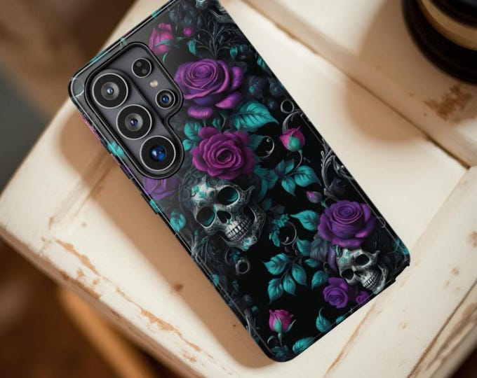 Gothic Roses Skulls Samsung Galaxy Tough Phone Case