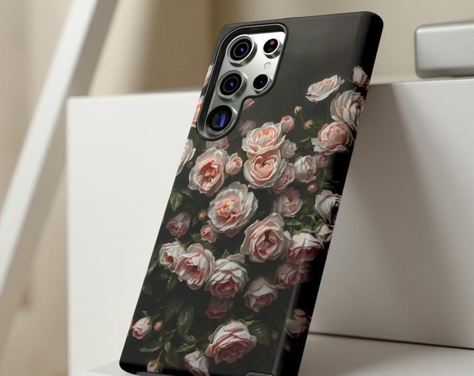 Phone Cases, Roses Dark Romance Art Protective Covers, glossy or matte, iPhone Samsung Galaxy Google Pixel, Gothic Floral Accessories, Tough