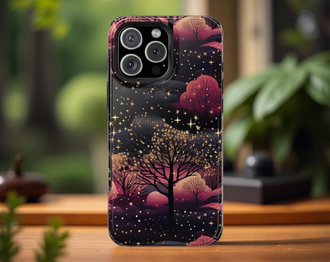 Magical Forest MagSafe iPhone Tough Case, Chinoiserie Toile,  Gift Her,  Whimsical Spring Cover, magnetic 13 14 15 16 Pro Max