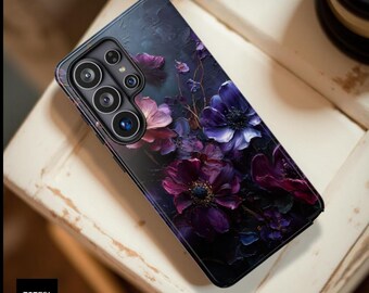 Purple Moody Romance Gothic  Flowers Phone Case | Strong protection