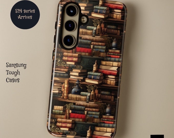 Magical Cute Book Library Dark Academia Samsung Galaxy Tough Case S24 S23 S22 S21 Plus Ultra | Glossy or Matte