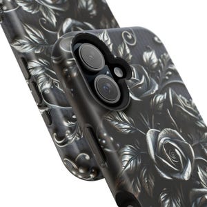 Gothic Black Roses Phone Case | Magnetic Impact-Resistant Case image 17
