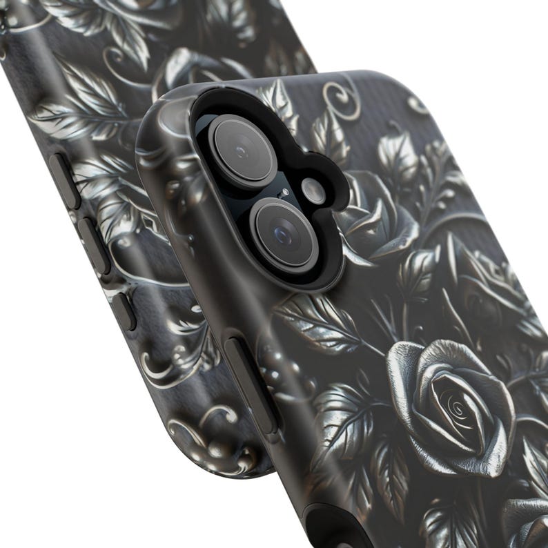 Gothic Black Roses Phone Case | Magnetic Impact-Resistant Case image 17