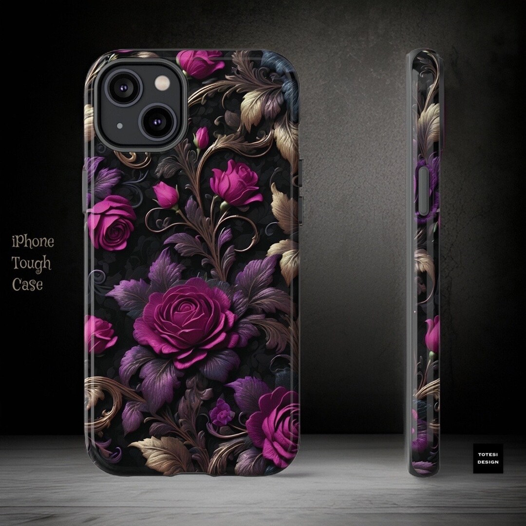 Coque IPhone CHACÉA Gothique - Crâne Floral Vintage Dark Art - Pour IPhone 17 Pro Max - TPU, Charge Magnétique