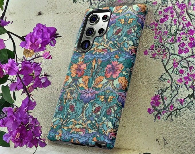 Floral Samsung Tough Cases S21,22, 23, Plus, Ultra | vintage elegant art nouveau aesthetic gift for her  | Matte or Glossy