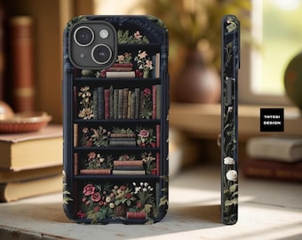 Dark Academia Library Book Phone Cases books bookish cute Google iPhone Samsung tough cases, matte glossy, dual layer
