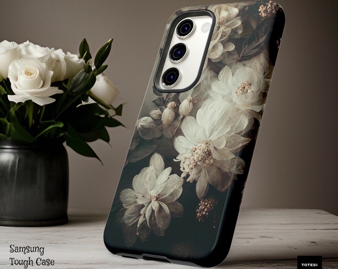 Dark Moody Romantic Floral Samsung Galaxy Tough Case S24 S23 S22 S21 Plus Ultra  |Glossy or Matte| Gift for Gothic Romantic