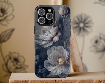 Dark Floral Samsung Tough Phone Case: Moody Academia Art