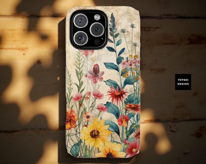 Wildflowers Samsung tough cases S25 S24 S23 Vintage floral botanical art tough iphone Samsung Google 9 8 cases| iPhone 16 15 14 13 12 11