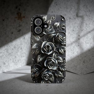 Gothic Black Roses Phone Case | Magnetic Impact-Resistant Case image 7