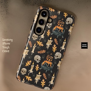 Black scary horror goth Samsung Galaxy S24 S23 S22 S21 iPhone tough cases