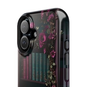 Magnetic Library Bookish Bookshelf phone Case: Dark Academia Style, Magsafe Compatible image 12