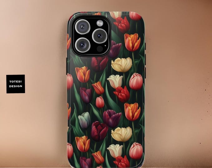 Tulips Botanical Nature Tough Phone Case iPhone 16 15 14 13 Plus, Pro Max  Samsung Galaxy S25 S24 S23 S22  | Glossy  Matte | Birthday Gift