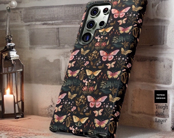 Dark Cottagecore Night Garden Botanical Butterflies Nature| Samsung Galaxy S23 S22 S21 Plus Ultra Cases | witchy vintage Goth| Glossy| Mat