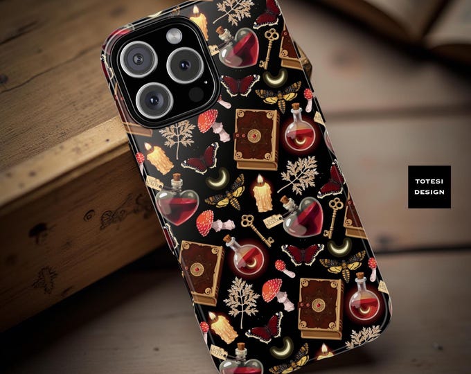 Witchy Halloween Phone Case: Magic Spells, Potions & Skulls
