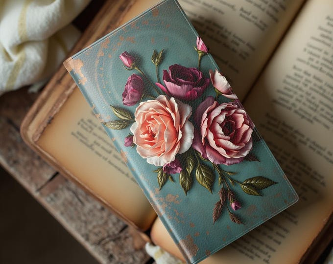 Vintage Floral Flip Phone Wallet Case: Faux Leather Elegant Cell Case