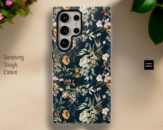 Sturdy Samsung cover Vintage, botanical aesthetic nature, floral, boho  - Samsung Galaxy S25 S24 S23 S22 S21 Plus, Ultra