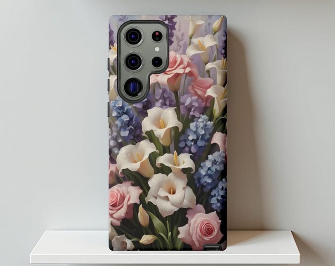 Pastel Spring Floral Samsung Galaxy Tough Case S25 S24 S23  Plus Ultra | iPhone 16 15 14 13 12 Glossy or Matte