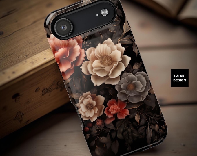 MagSafe dark moody goth romantic floral aesthetic tough phone case iPhones 13 14 15 16 17 Xmas gift her