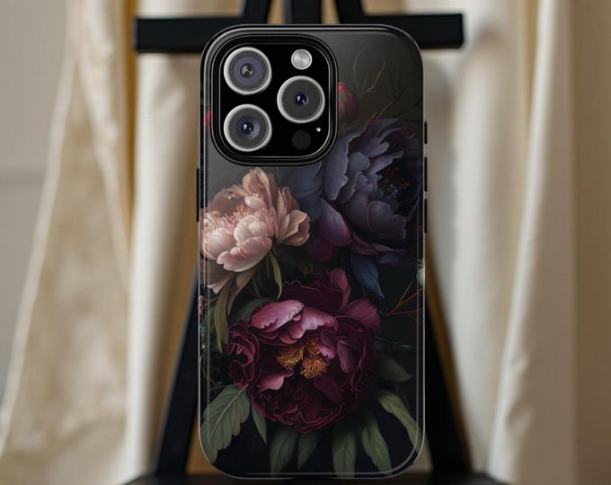 Gothic Floral Phone Case: Dark Academia Tough Case, iPhone Samsung Galaxy