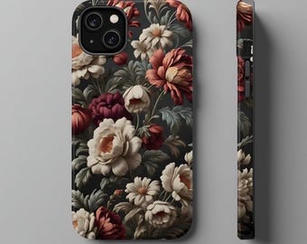 Vintage Floral iPhone Case: MagSafe Compatible, Tough Phone Cover