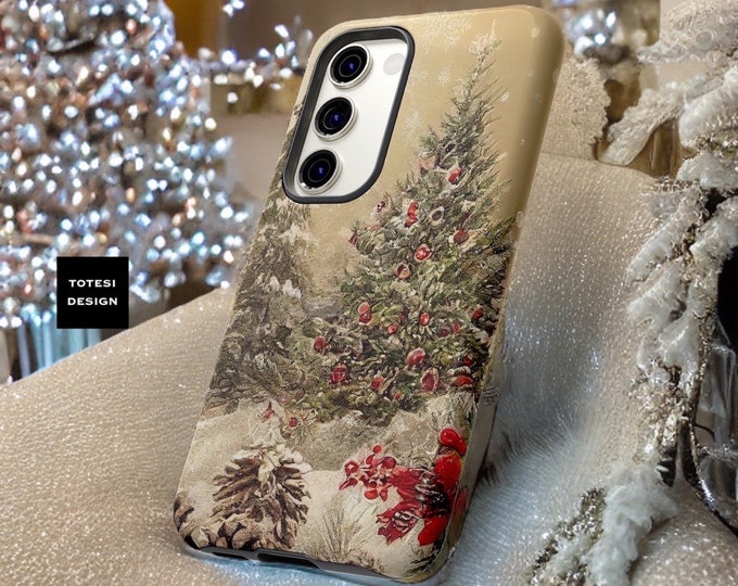Vintage Christmas Samsung Galaxy phone case S21,S22, S23 Plus Ultra - Glossy or Matte