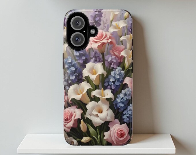 Pastel Spring Floral Samsung Galaxy Tough Case S25 S24 S23  Plus Ultra | iPhone 16 15 14 13 12 Glossy or Matte