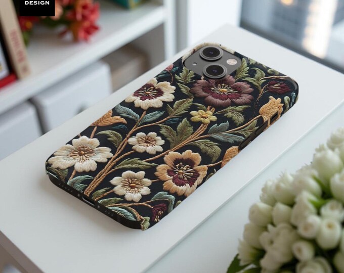 Floral Slim Phone Cases, Elegant Moody  Floral Designs, Flower Phone Cover, Nature Lovers Gift, Vintage Style Tech Accessory