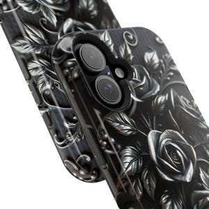 Gothic Black Roses Phone Case | Magnetic Impact-Resistant Case image 10