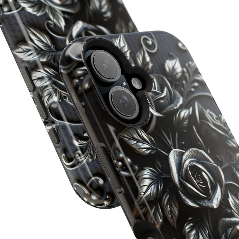 Gothic Black Roses Phone Case | Magnetic Impact-Resistant Case image 10