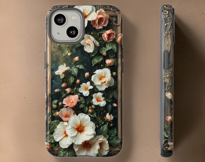 Art Nouveau iPhone Case | Garden floral Nature  Aesthetic| 16 15 14 13 12 11 Pro Max Plus | Birthday Gift Her, Unique Phone Case, Tough