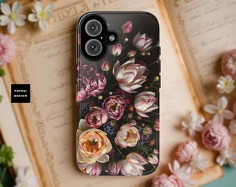 Dark Floral Academia iPhone Case: Victorian Gothic Style