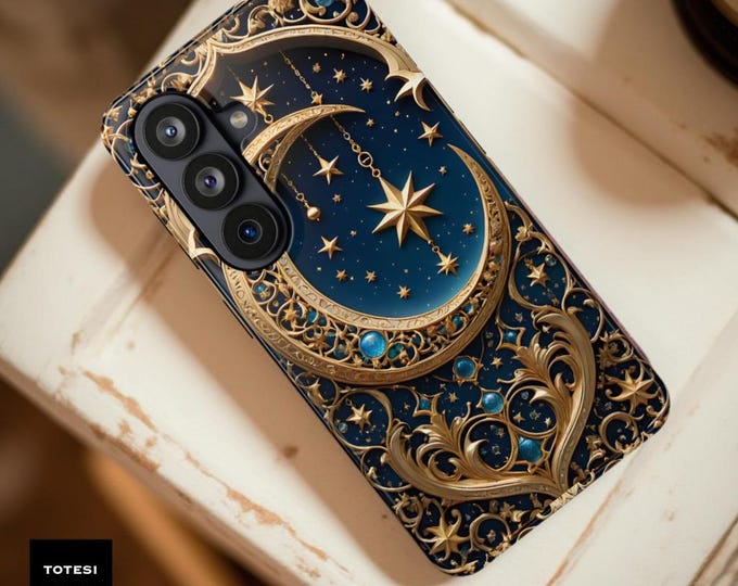 Celestial Moon Stars Tough Phone Case (MagSafe Compatible) – Fantasy Cosmic Design
