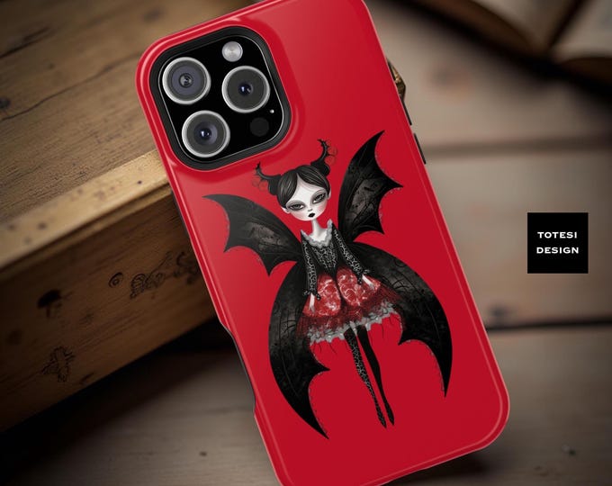 Red Gothic Witch Phone Case: MagSafe Magnetic iPhone Cover