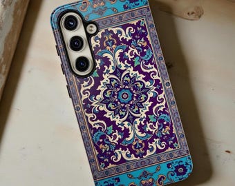 Bohemian Blue Phone Case | Oriental Persian Mandala Art | Durable iPhone & Samsung Cover