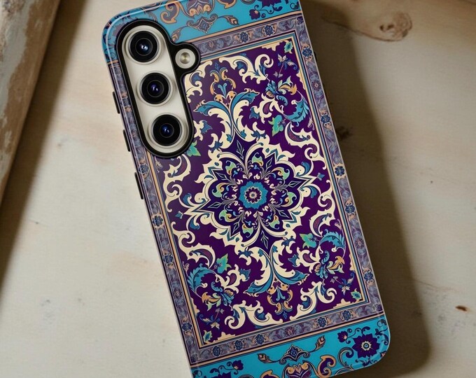 Bohemian Blue Phone Case | Oriental Persian Mandala Art | Durable iPhone & Samsung Cover