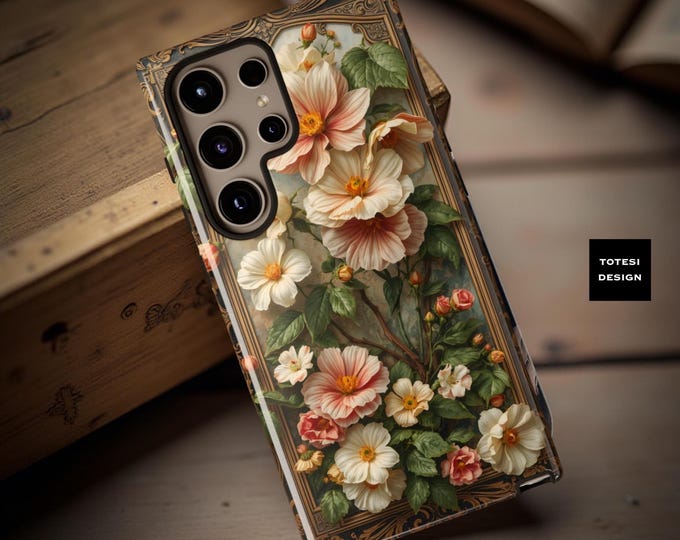 Nouveau Flower Boho Chic Phone Case: Protective Floral Cover iPhone 17 16 Samsung Cases