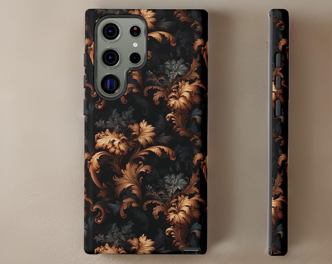 Rococo Baroque Floral phone case iPhone Samsung Cases 16 15 14 13 Pro Pro Max Plus  |Glossy or Matte