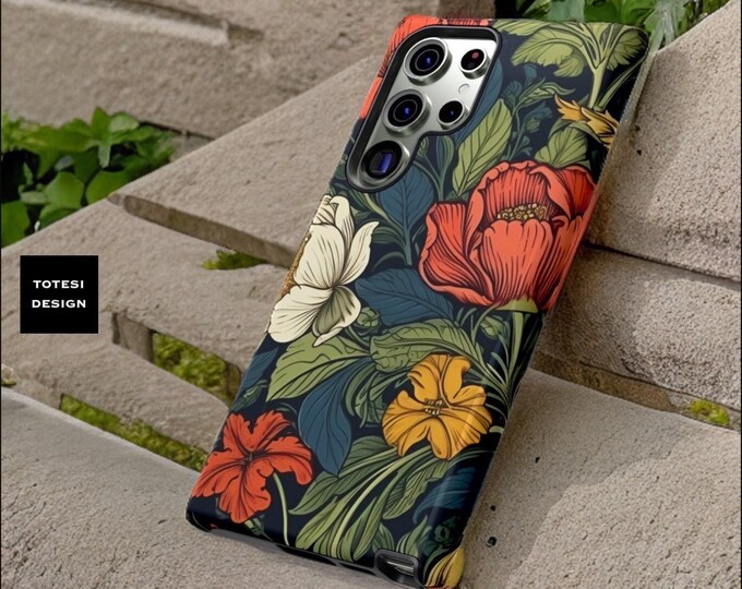 Botanical Samsung S23, S22, S21 Plus Ultra, nature, floral, boho| Nature Flowers Leaves Foliage| Matte Glossy