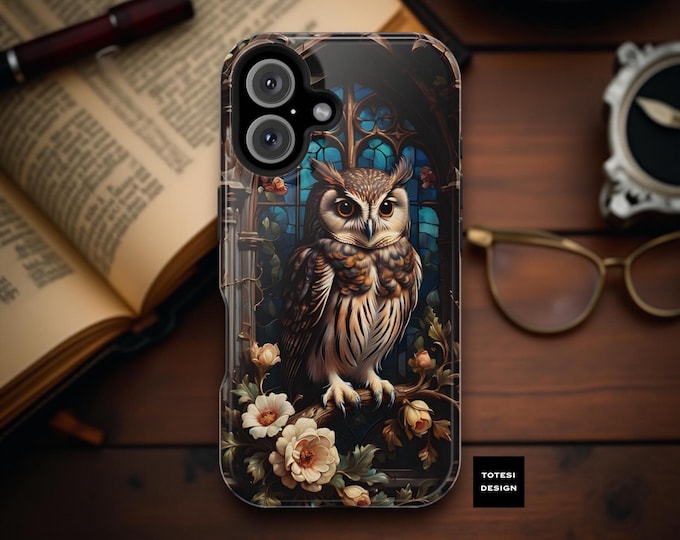 Gothic iPhone MagSafe Case, Wise Owl TotesiDesign unique Art Tough Case - Protective Cover, 13-16 Pro Max Plus Cases, Magnetic Tough Cases