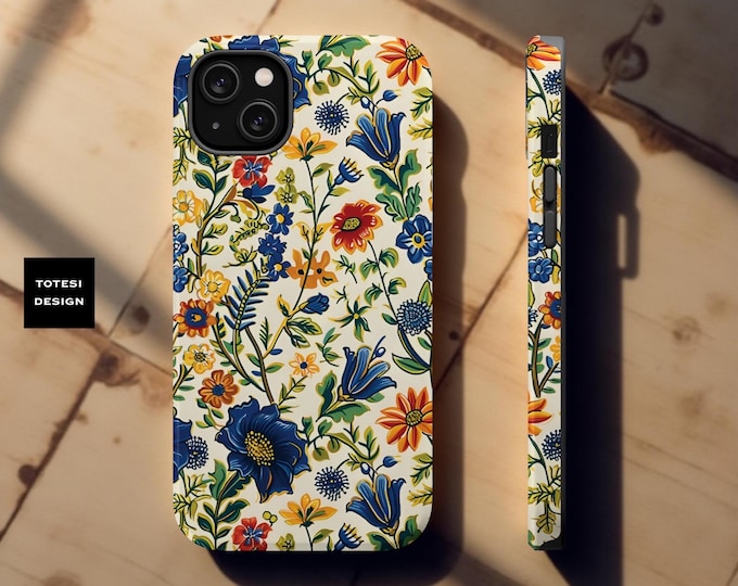 Botanical Flower Garden MagSafe iPhone Case, Tough Cover for iPhone 13 Pro Max Plus, Glossy Matte, French Floral Design, Magnetic -