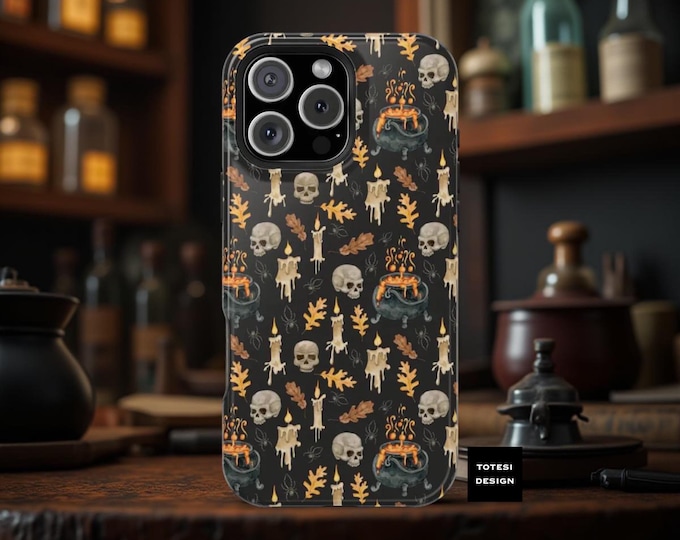 Gothic Horror Spooky MagSafe compatible magnetic iPhone case dual layer tough phone case 13 14 15 16 Pro Max Plus Mini| Fall gifts
