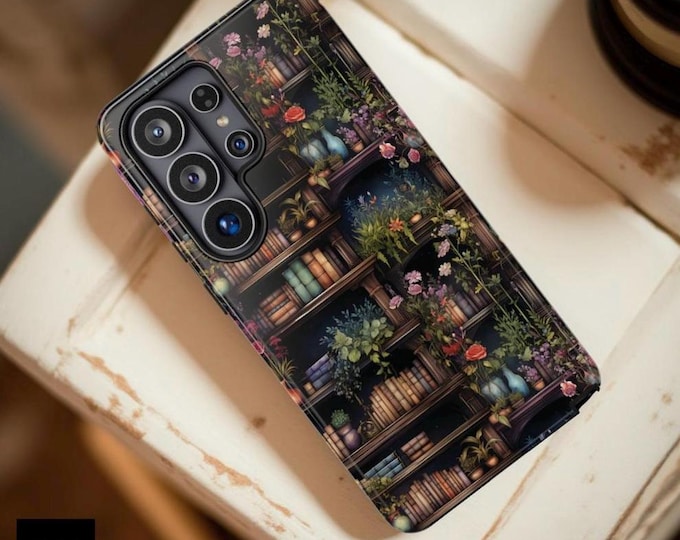 Bookshelf Garden Phone Case Dark Academia