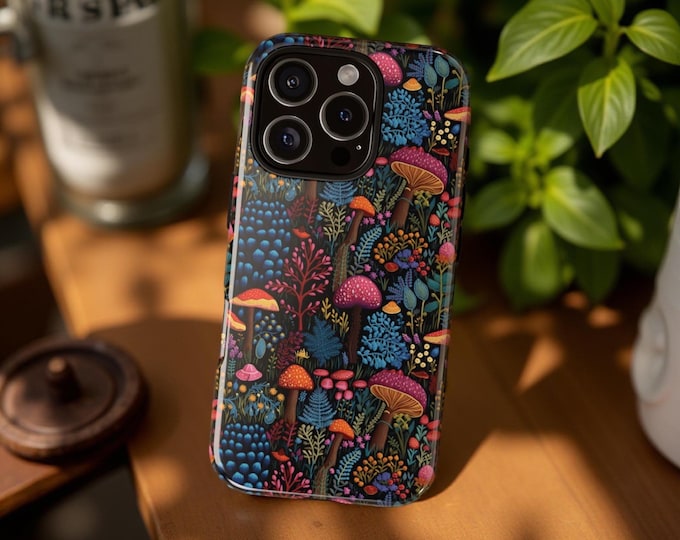 Mushroom Nature Tough Cases, Cute  Phone Case aesthetic, Samsung Galaxy iPhone Google Pixel, S25 S24 S23 S22, 16 15 14 13 12 11 Pro Max Plus