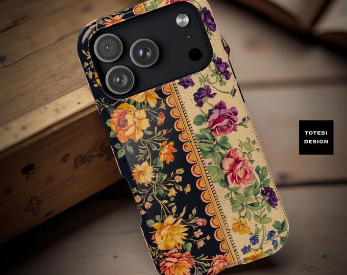 Vintage Floral iPhone MagSafe Case: Dual Layer Impact Protection