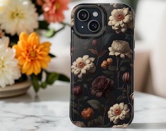 Vintage Floral Magnetic Tough Case, Phone Cover, Floral Phone Case, Elegant Case for Mom, Birthday Gift, Aesthetic Phone Accessories