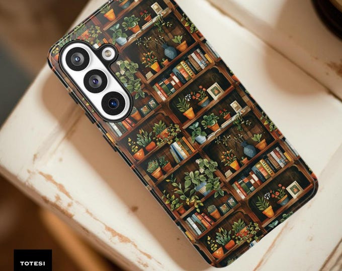 Bookshelf Plants Phone Case, Botanic Samsung Galaxy S26 S25 Ultra Plus